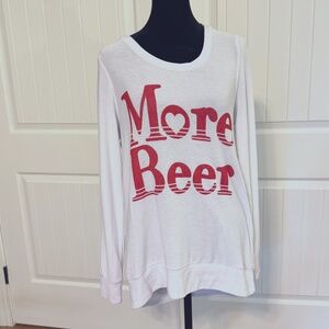 Chaser Women's More Beer Sweater Crew Neck M Medium New with Tags NWT